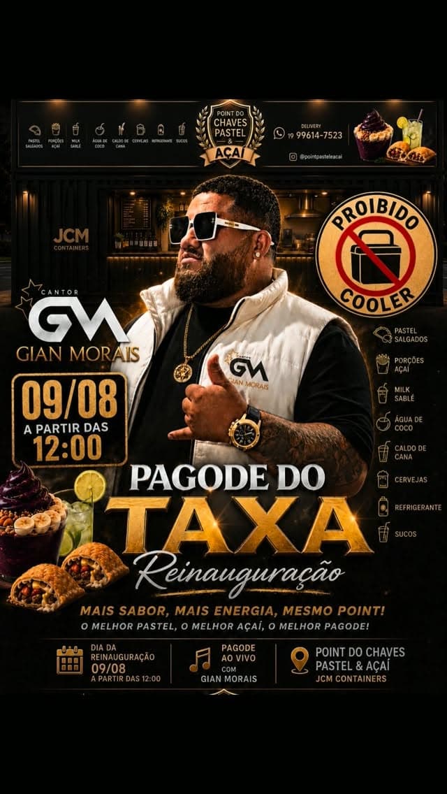 Flyer de Cantor Gian Morais e Gian Morais