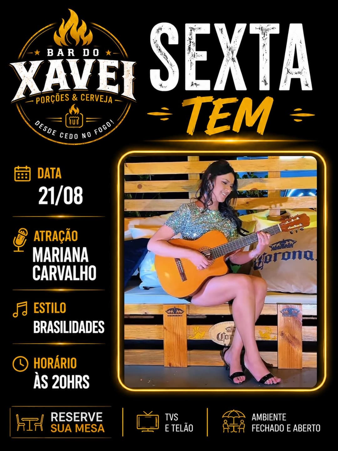 Flyer de Mariana Carvalho