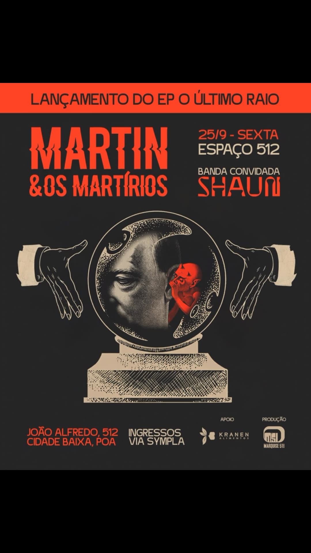 Flyer de Martin e Os Martírios e Shaun