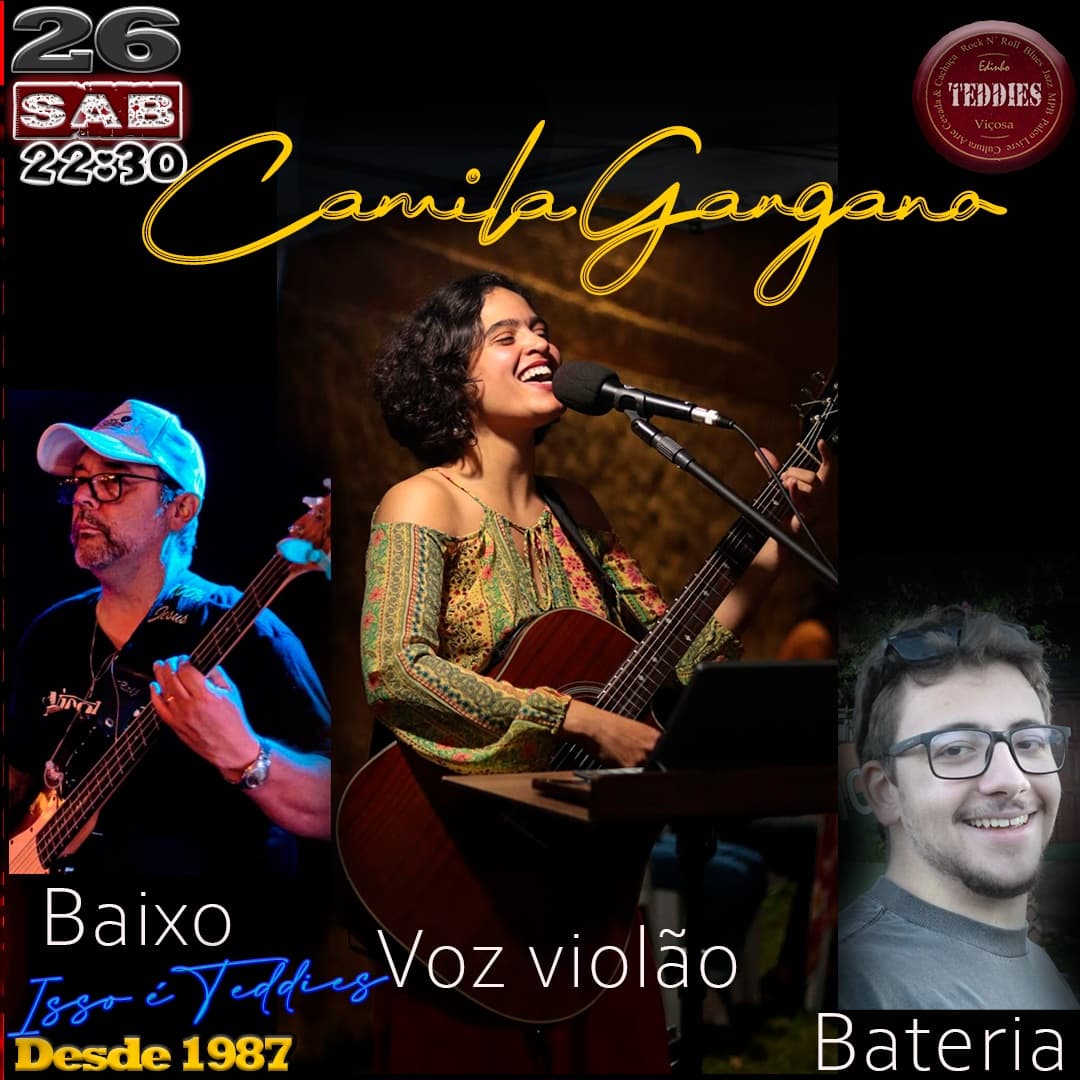 Flyer de Camila Gargano e Banda