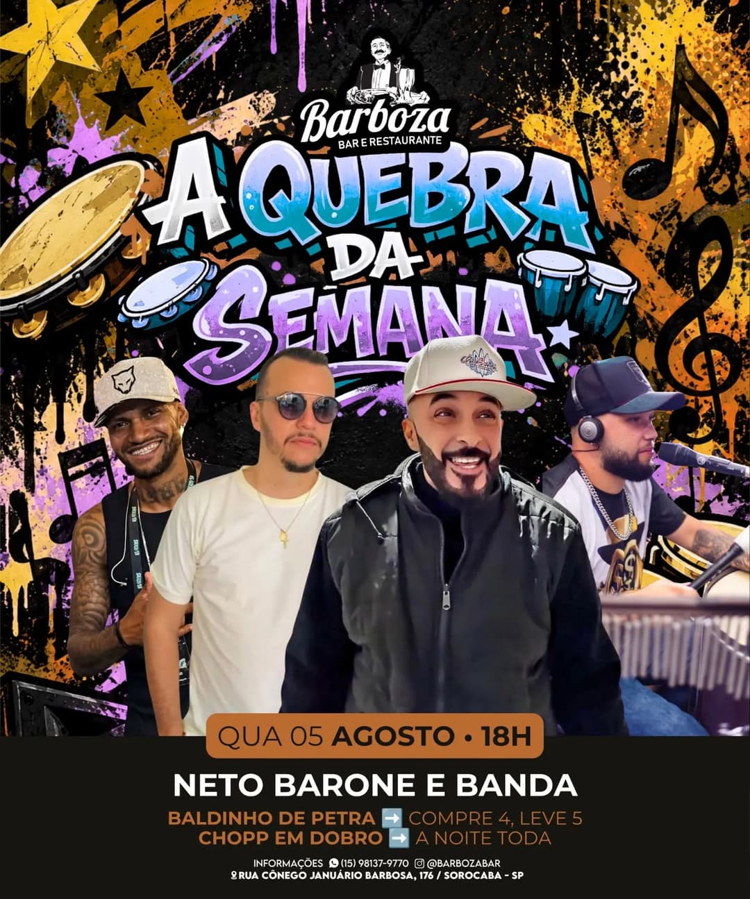 Flyer de Neto Barone e Banda