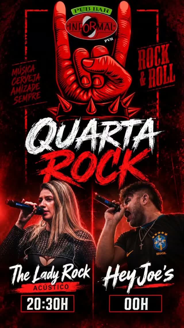 Flyer de The Lady Rock e Banda Hey Joe's