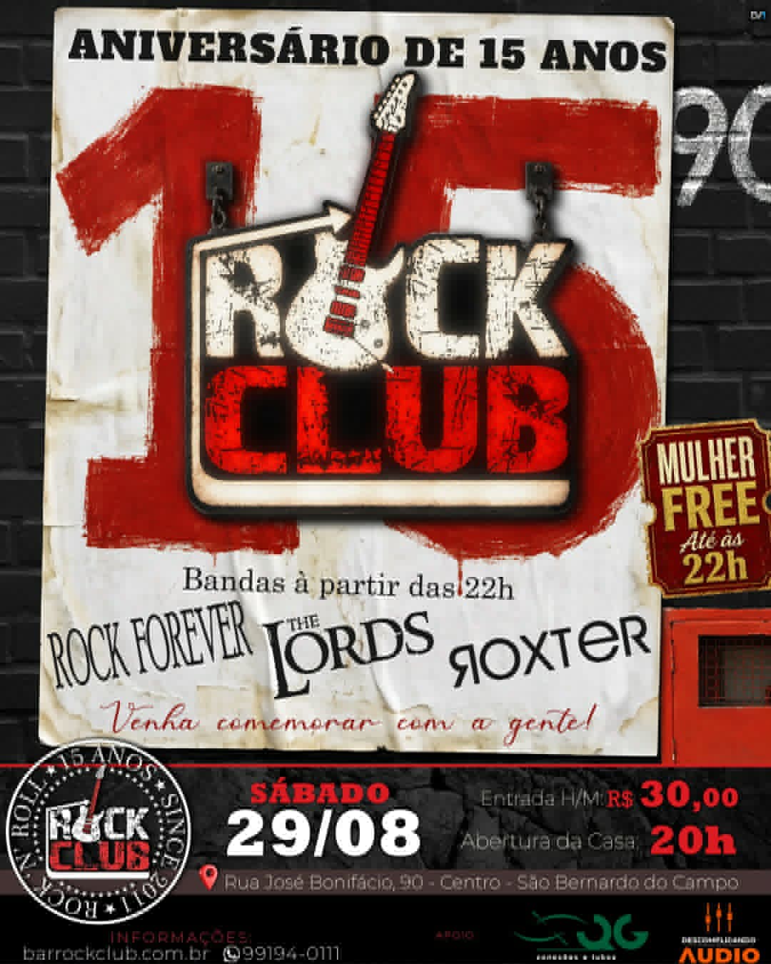 Flyer de The Lords, Rock Forever e Roxter