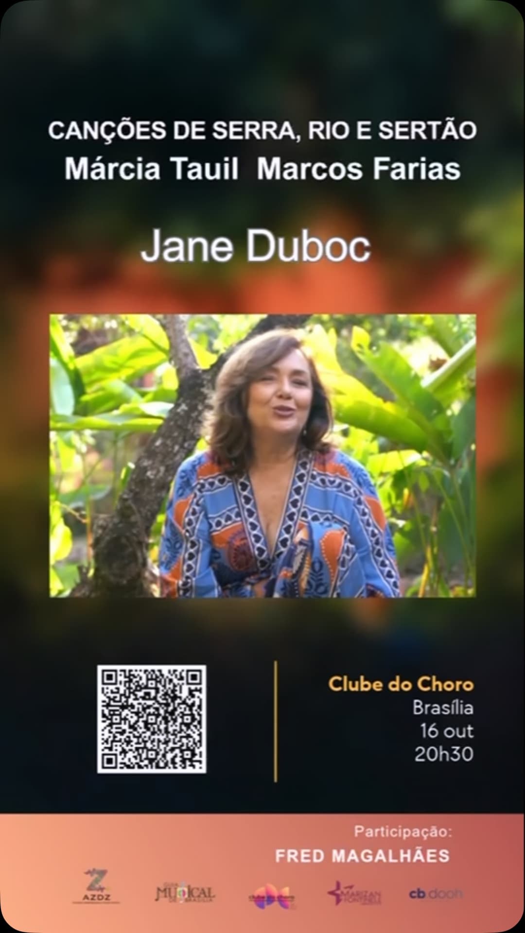 Flyer de Márcia Tauil, Fred Magalhães e mais 2 artistas