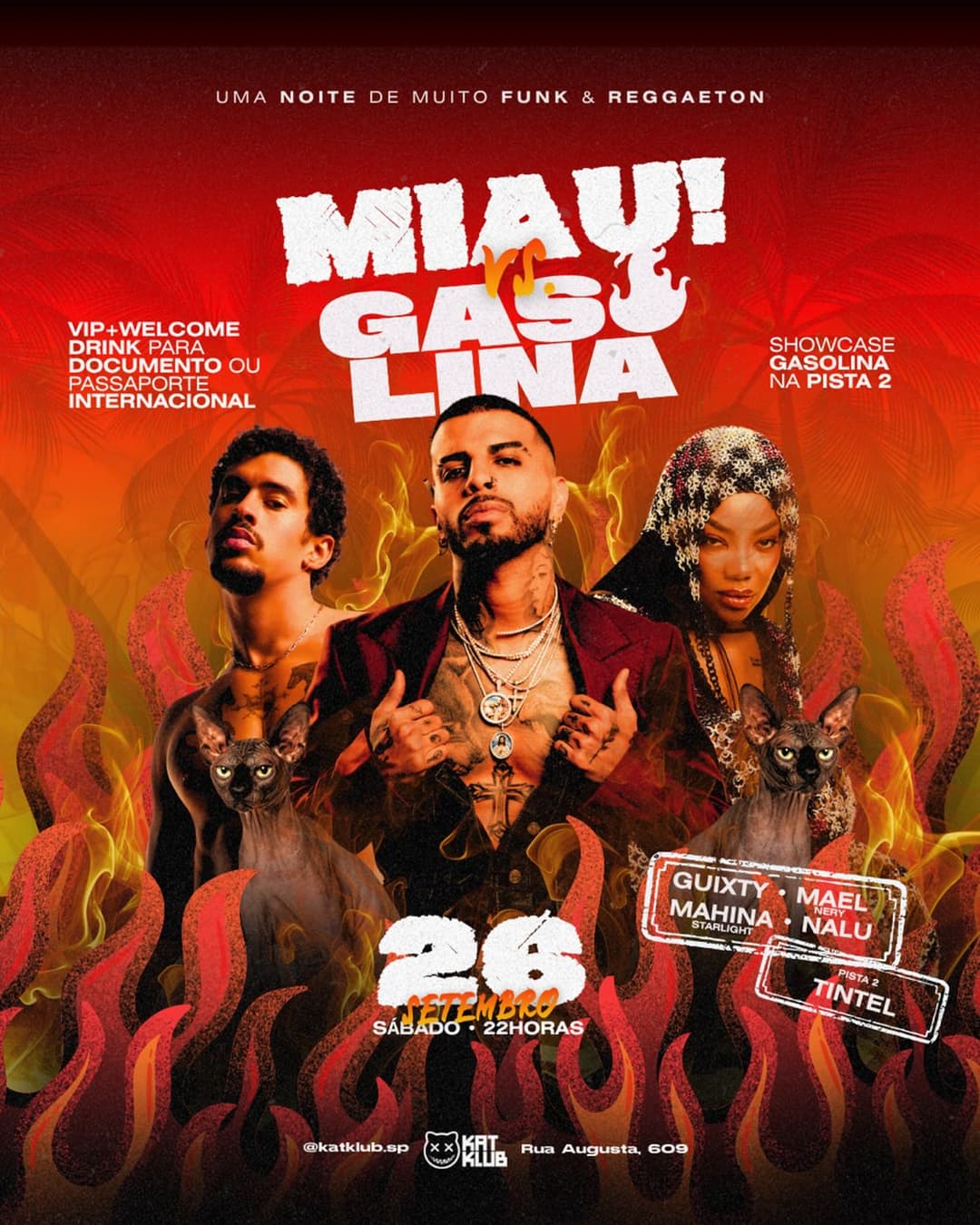 Flyer de Mahina Starlight, Guixty, Mael Nery, NALU e Tintel