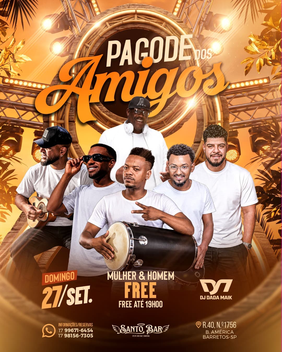 Flyer de PAGODE DOS AMIGOS, Mulher & Homem e DJ Dada Maik