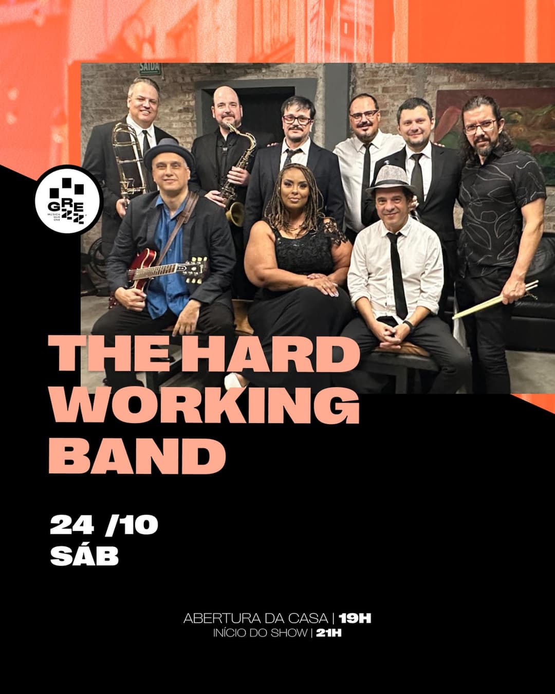 Flyer de The Hard Working Band