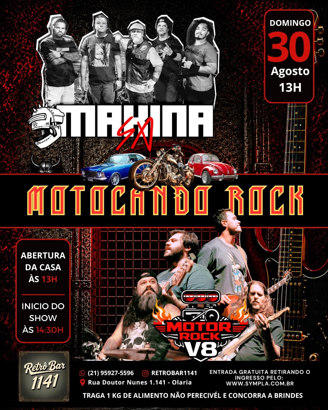 Flyer de Makias e Motor Rock V8