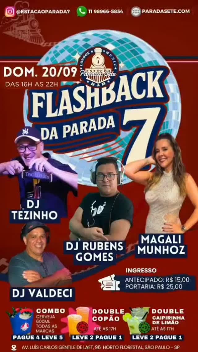 Flyer de DJ Rubens Gomes, Dj Tezinho, Dj Valdeci e Magali Munhoz