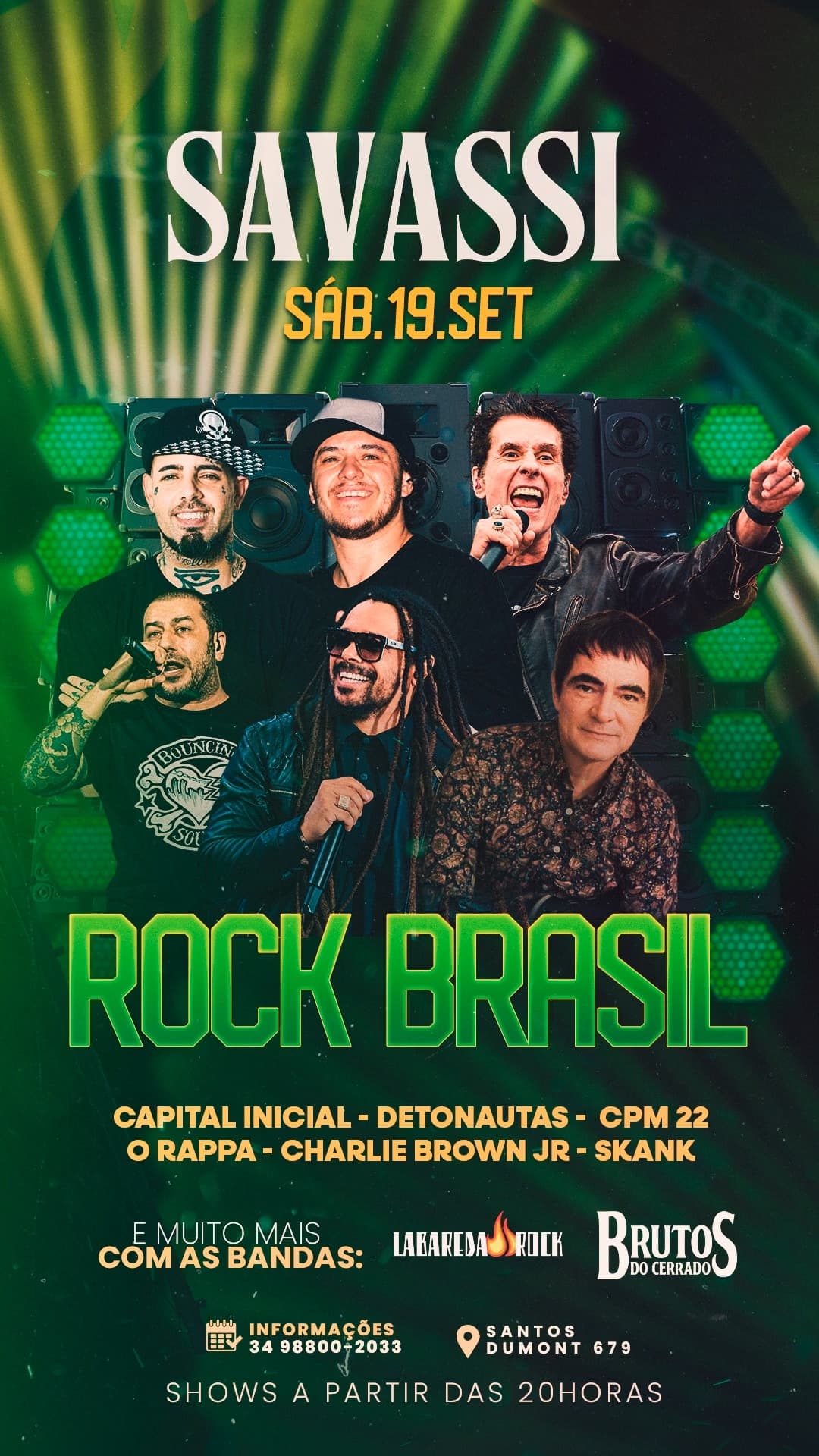 Flyer de Labareda Rock e Brutos do Cerrado