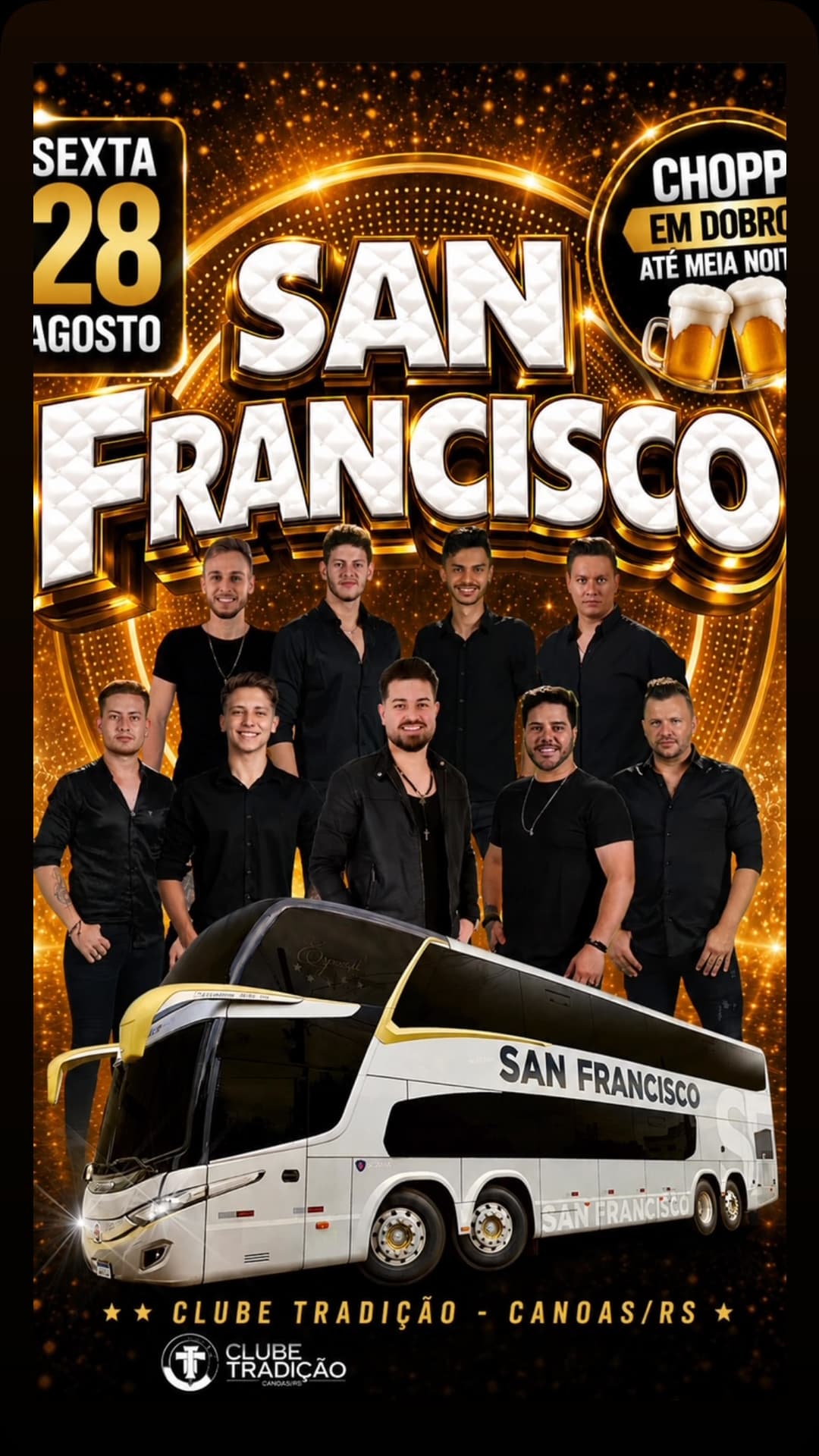 Flyer de Dejavu, Os Federais e Musical San Francisco