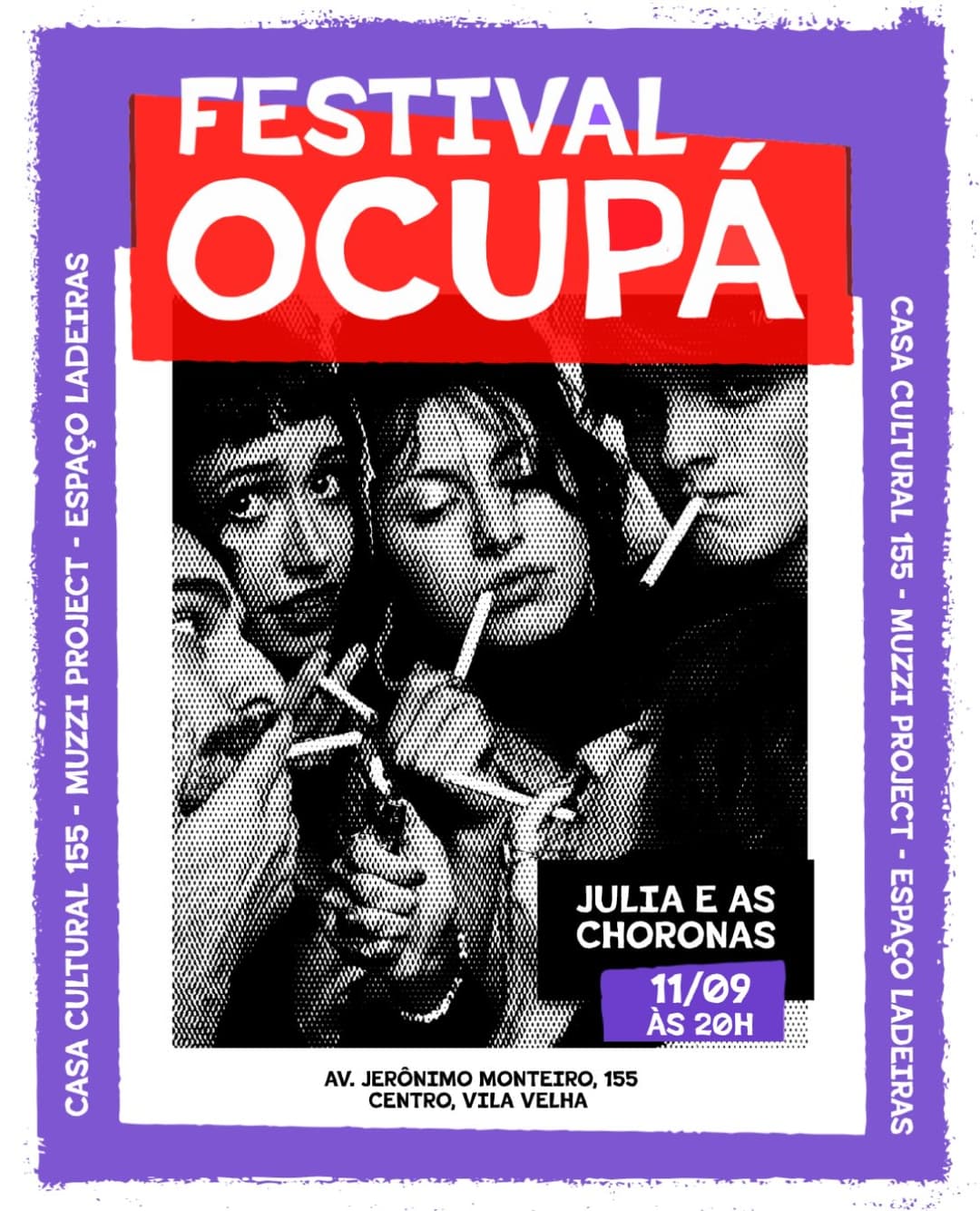 Flyer de Julia e as Choronas