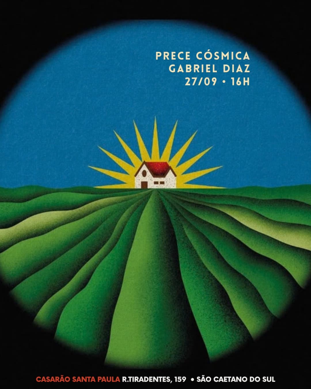 Flyer de Prece Cósmica e Gabriel Diaz