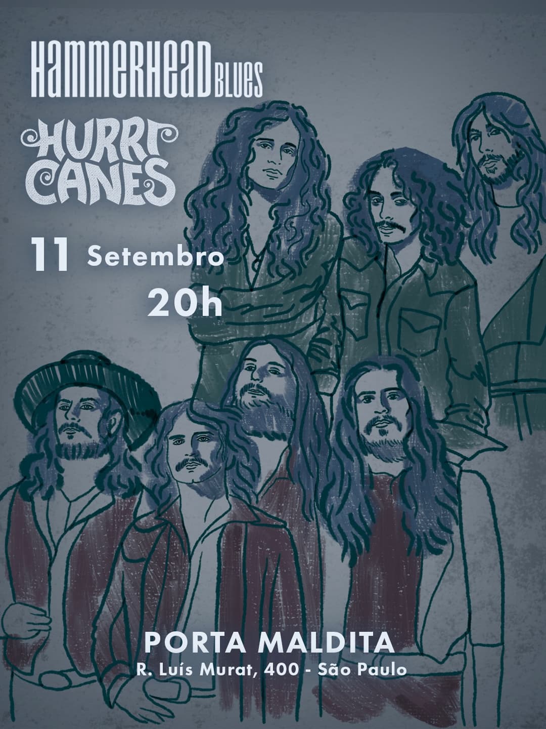 Flyer de Hurricanes e Hammerhead Blues