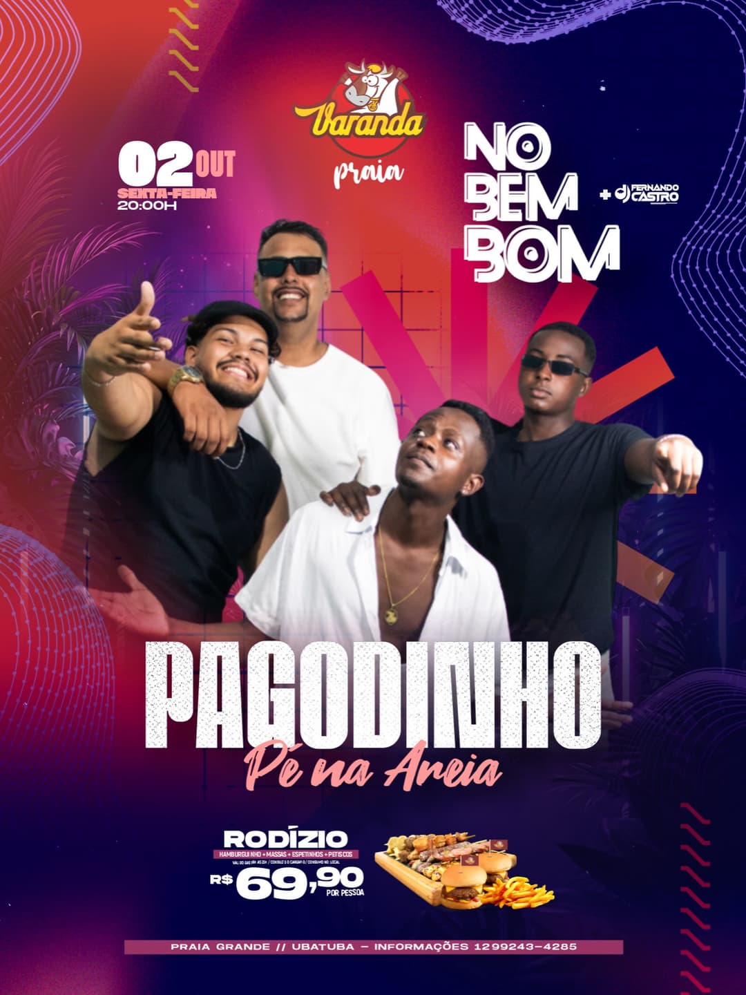 Flyer de No Bem Bom e Fernando Castro