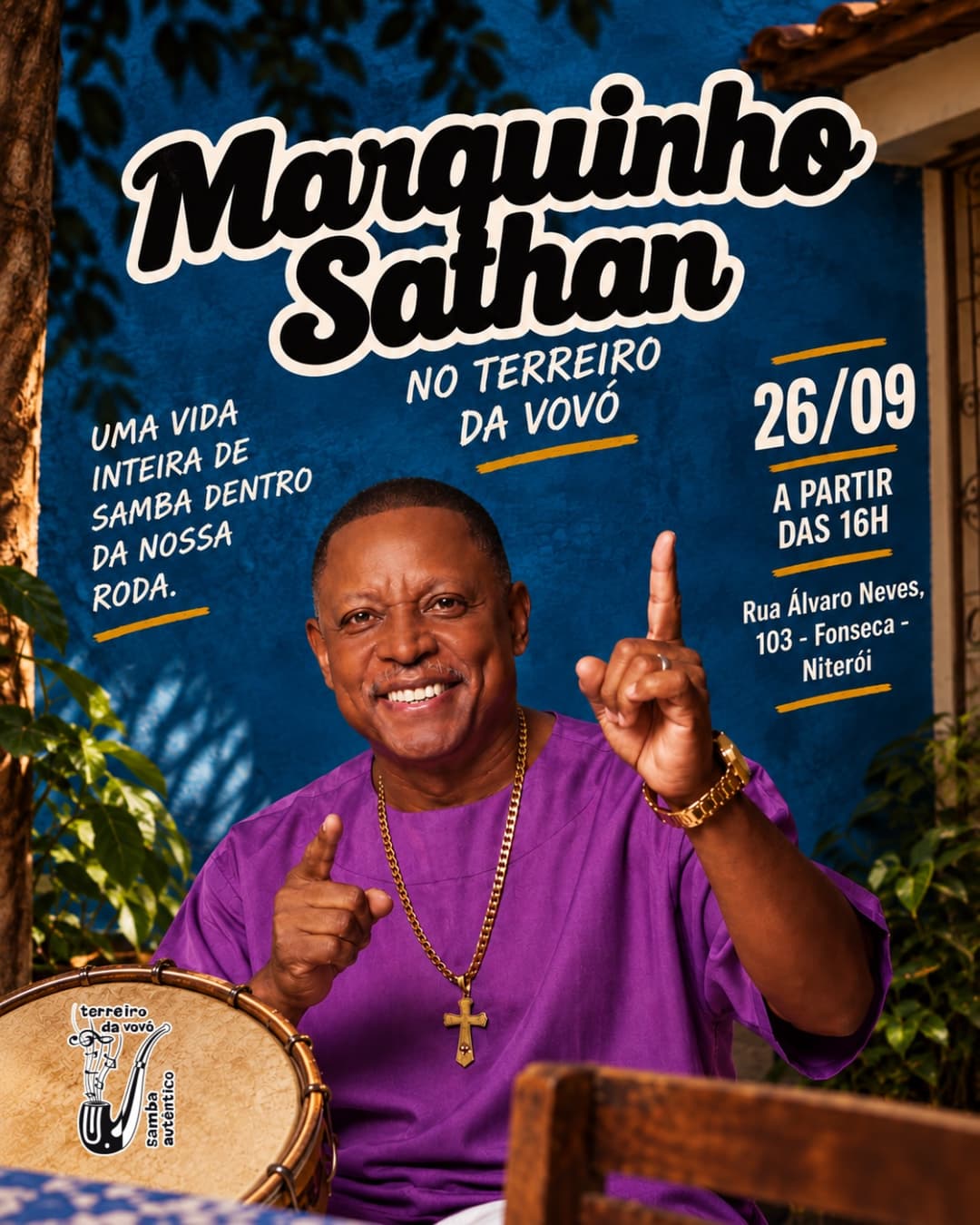Flyer de Terreiro da Vovó e Marquinho Sathan