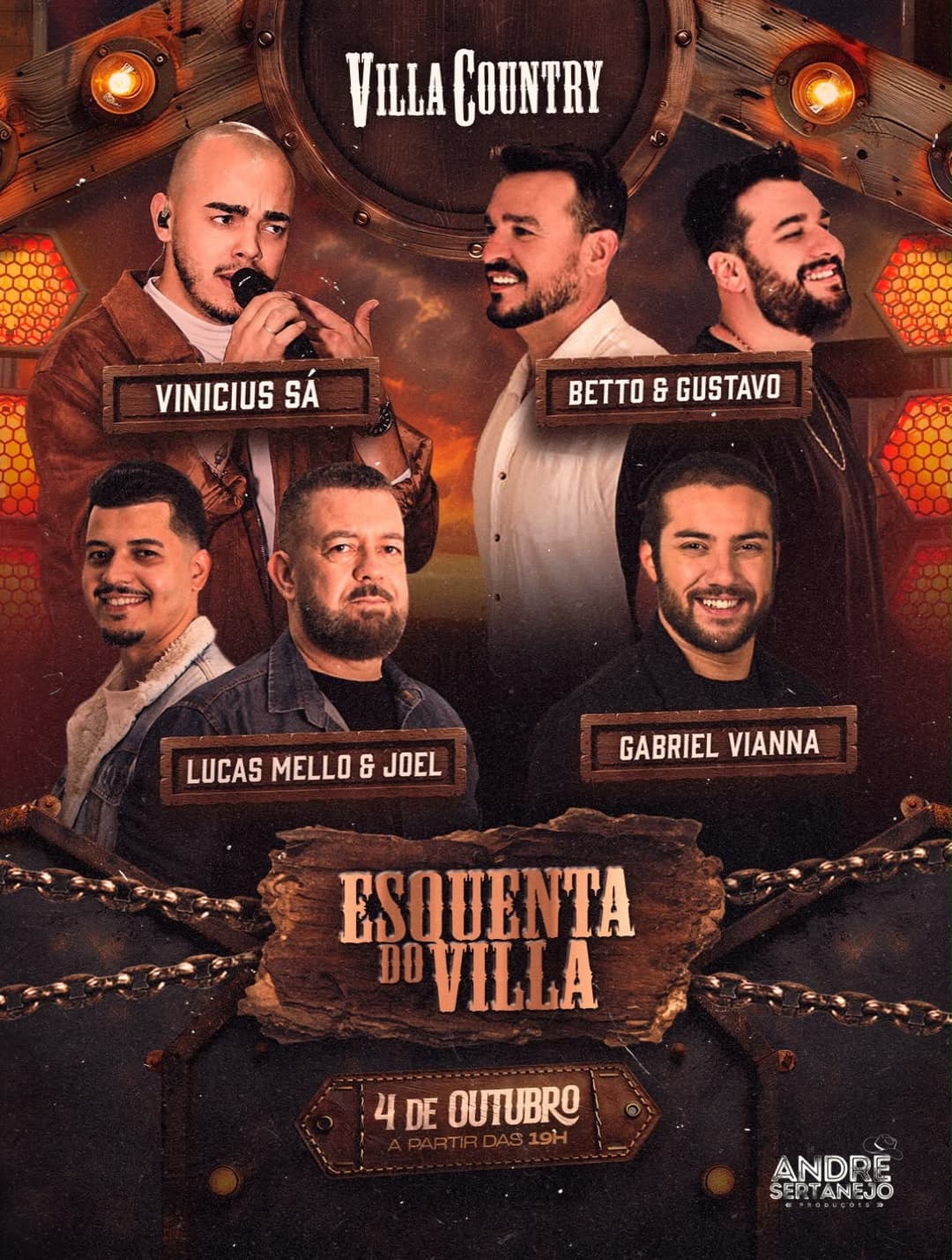 Flyer de André Santos, Gabriel Vianna e mais 3 artistas