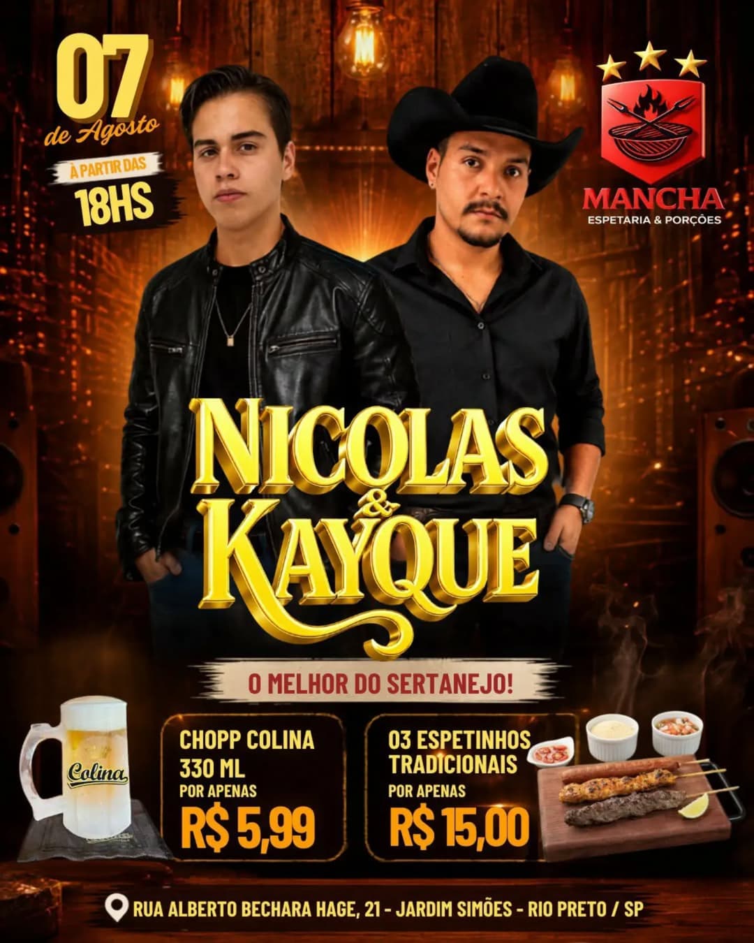Flyer de Nicolas e Kayque