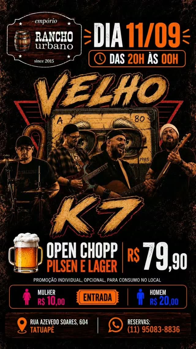 Flyer de Banda Velho K7
