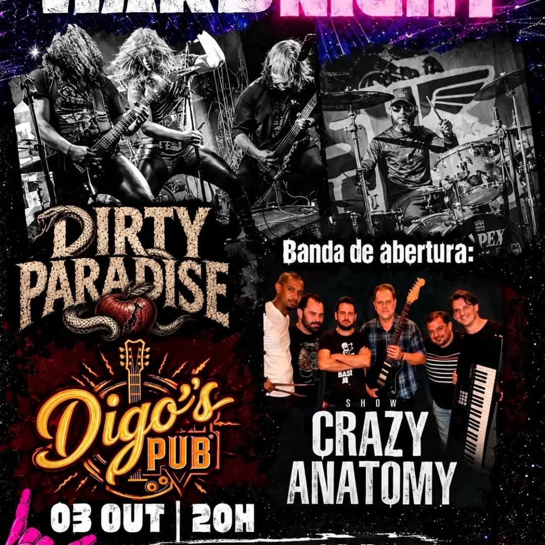 Flyer de Dirty Paradise e Crazy Anatomy