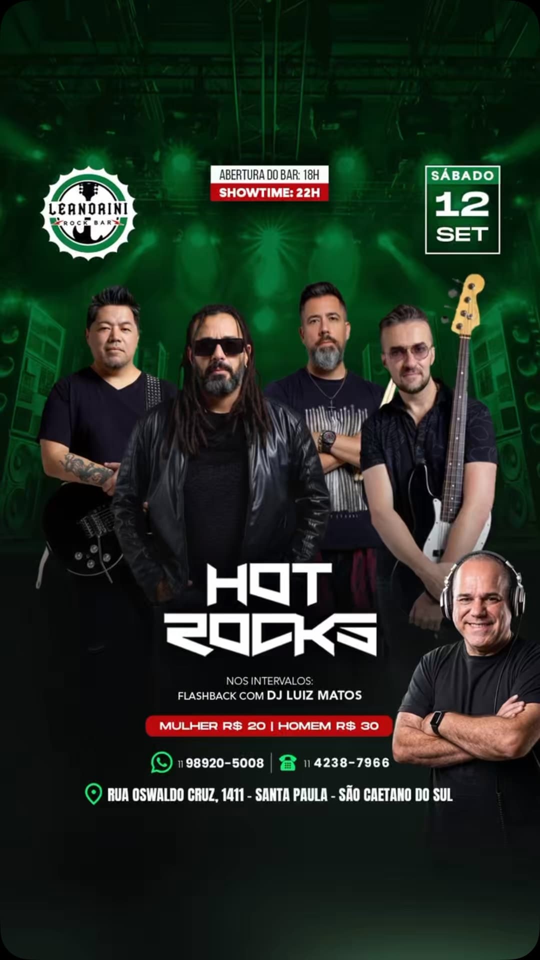 Flyer de Rot Rocks e DJ LUIZ MATOS