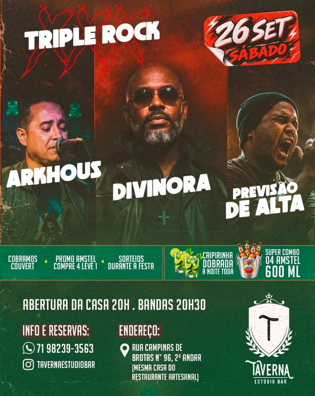 Flyer de Previsão de Alta, Banda Divinora e Banda Arkhous