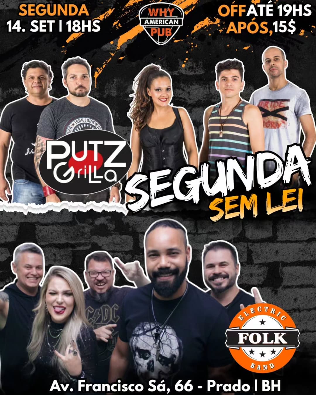 Flyer de Banda Folk e Putzgrilla