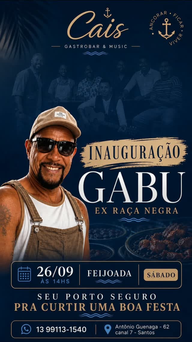 Flyer de Gabu Ex Raça Negra
