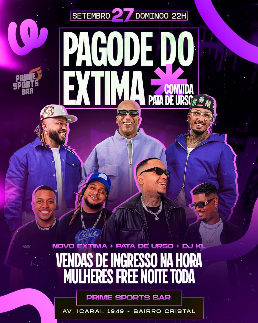 Flyer de Novo Extima e Grupo Pata de Urso