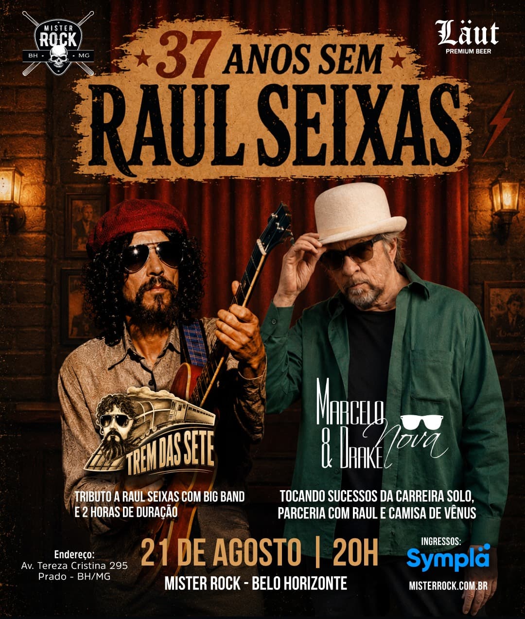 Flyer de Trem das Sete, Marcelo Nova e Drake Nova