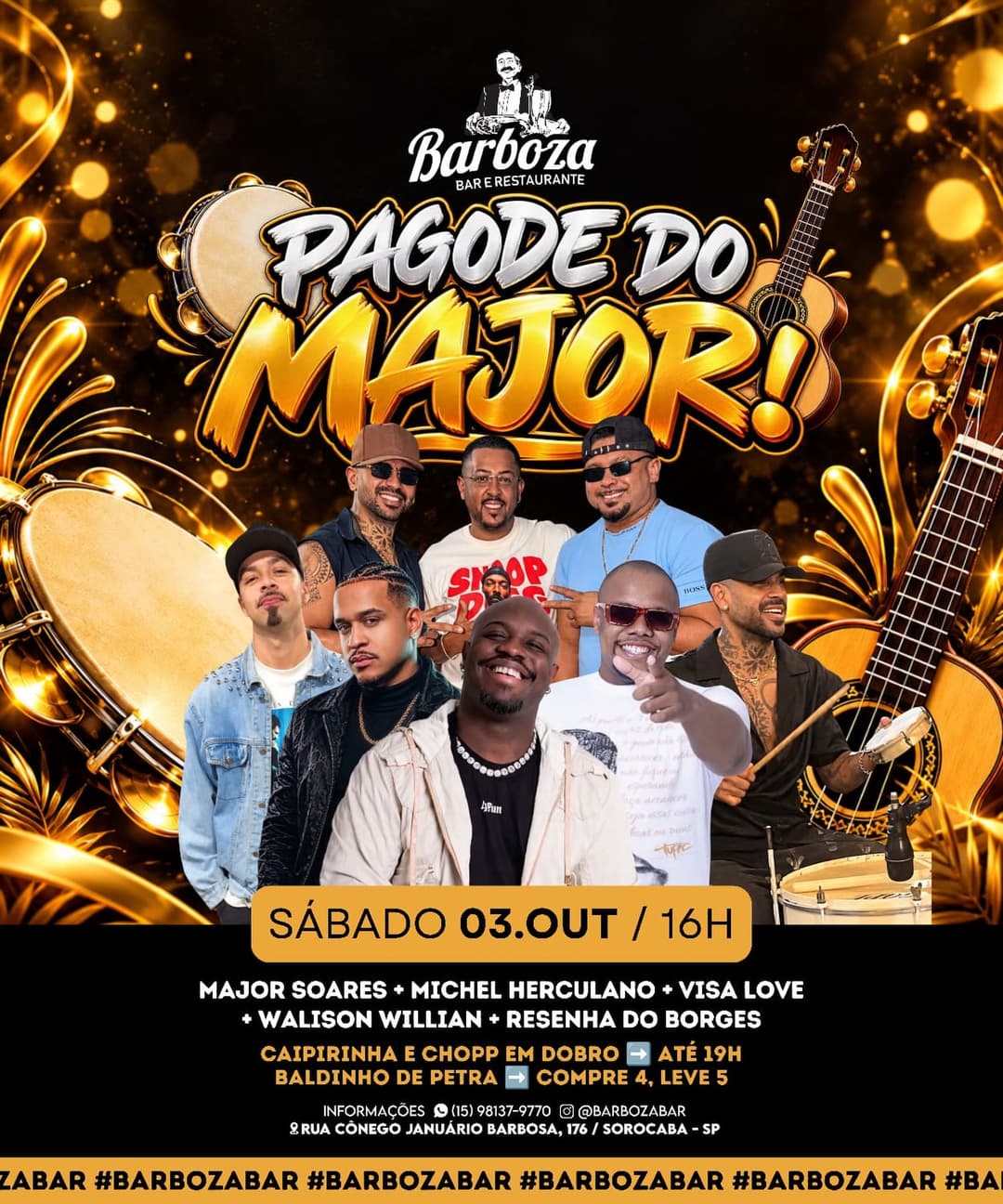 Flyer de Walison Willian, Major Soares e mais 3 artistas