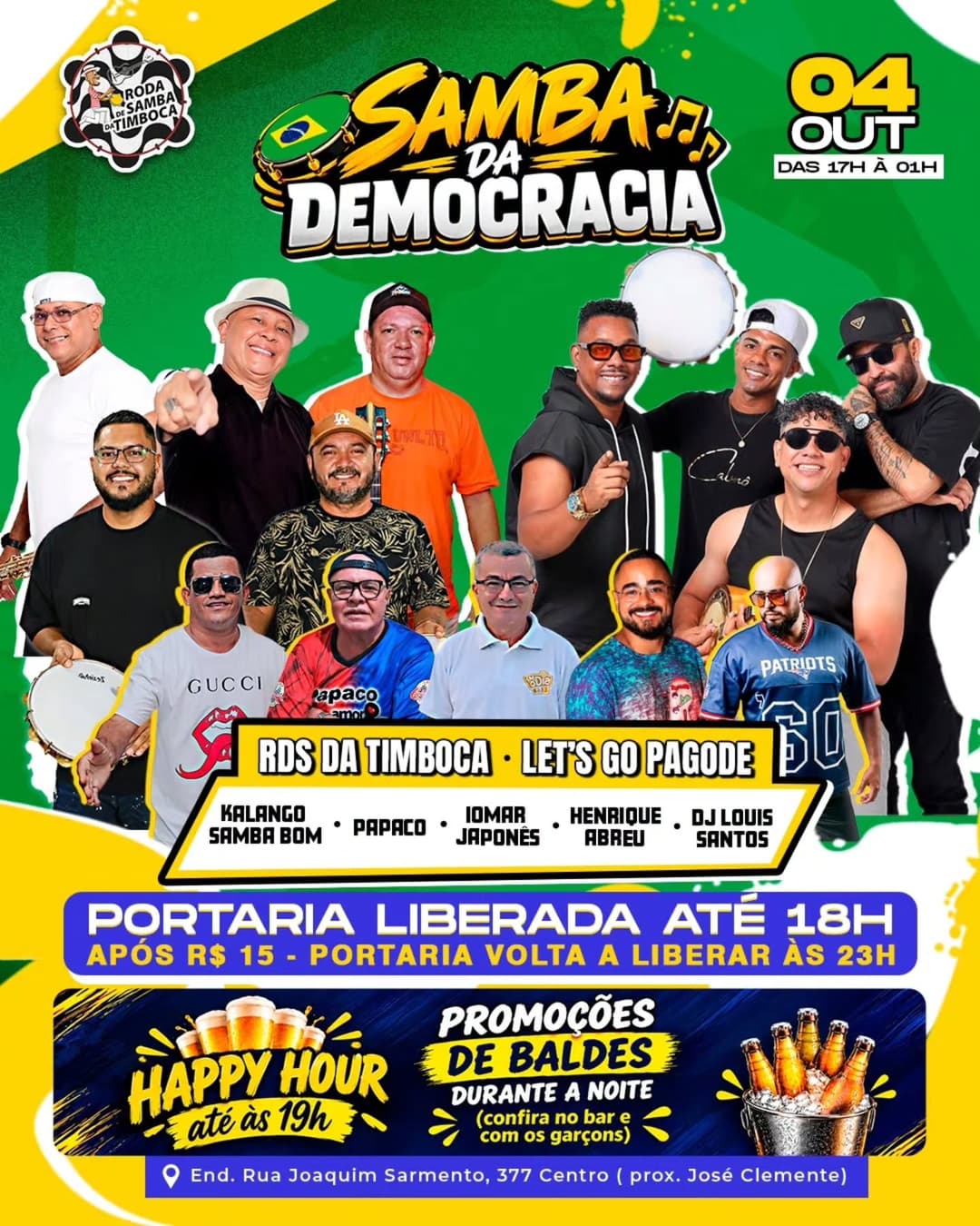 Flyer de Louis Santos, Kalango Samba Bom e mais 3 artistas