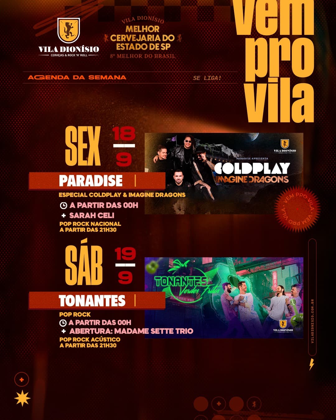 Flyer de Paradise e Sarah Céli