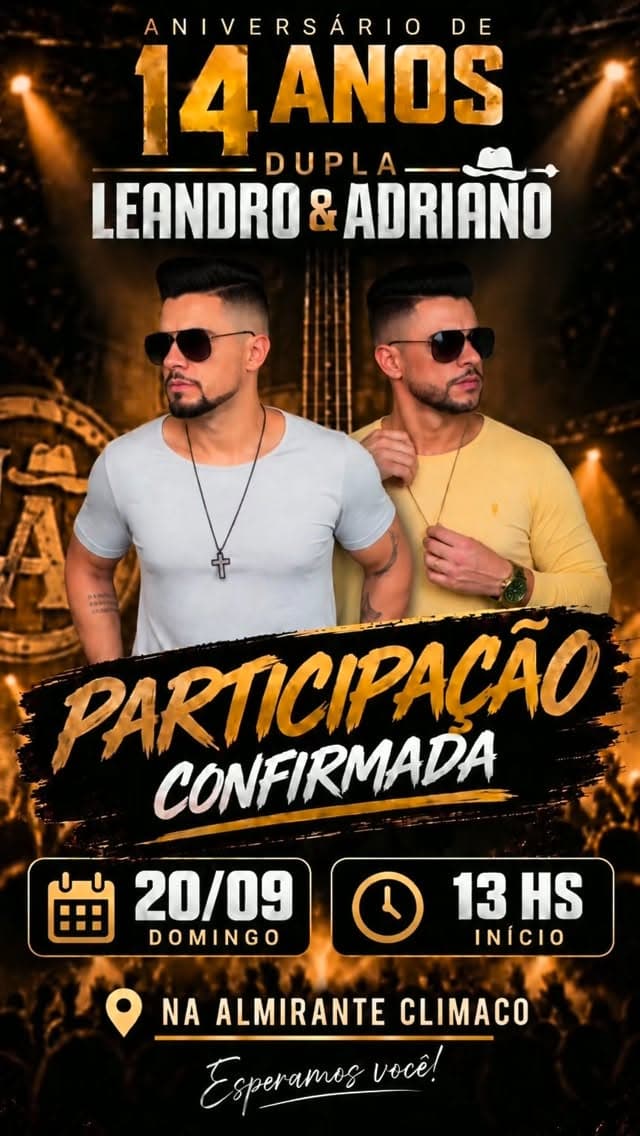Flyer de Leandro Adriano, Allan & Maicon e mais 2 artistas
