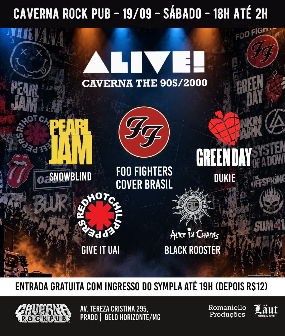 Flyer de Give it Uai, Snowblind e mais 3 artistas