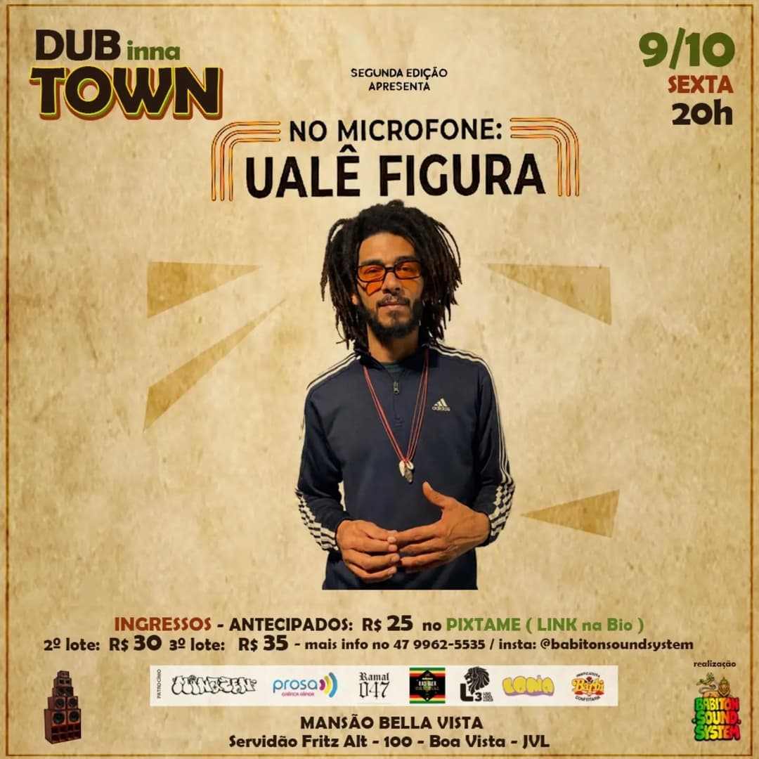 Flyer de Babiton Sound System e Ualê Figura