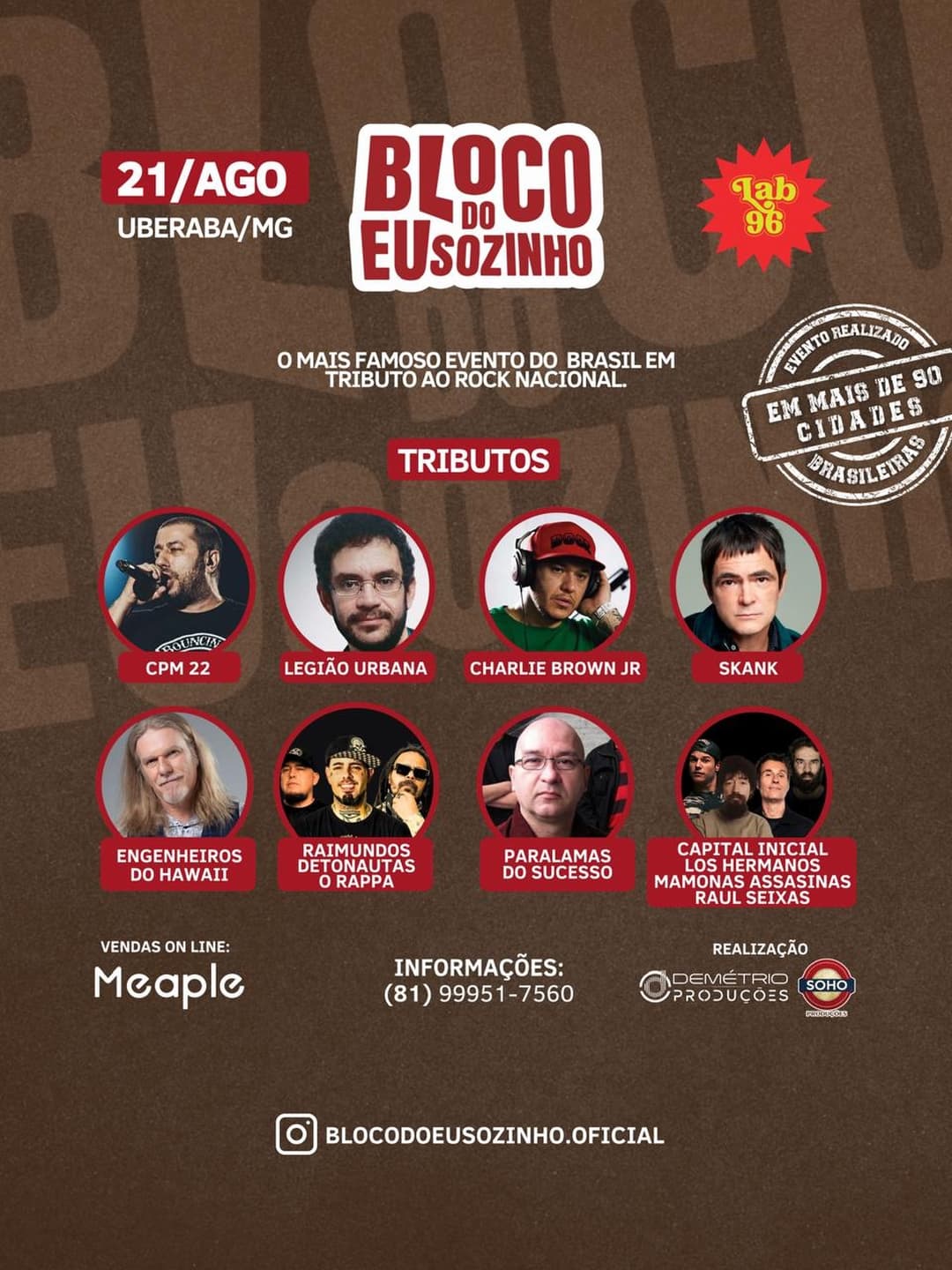 Flyer de Bloco do Eu Sozinho