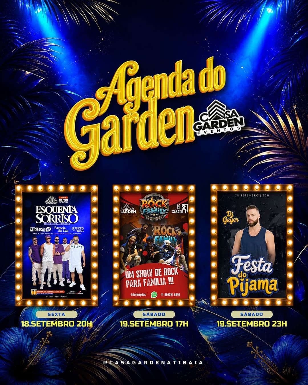 Flyer de Rock Family, DJ Geyer, DJ Hayana e Collapse