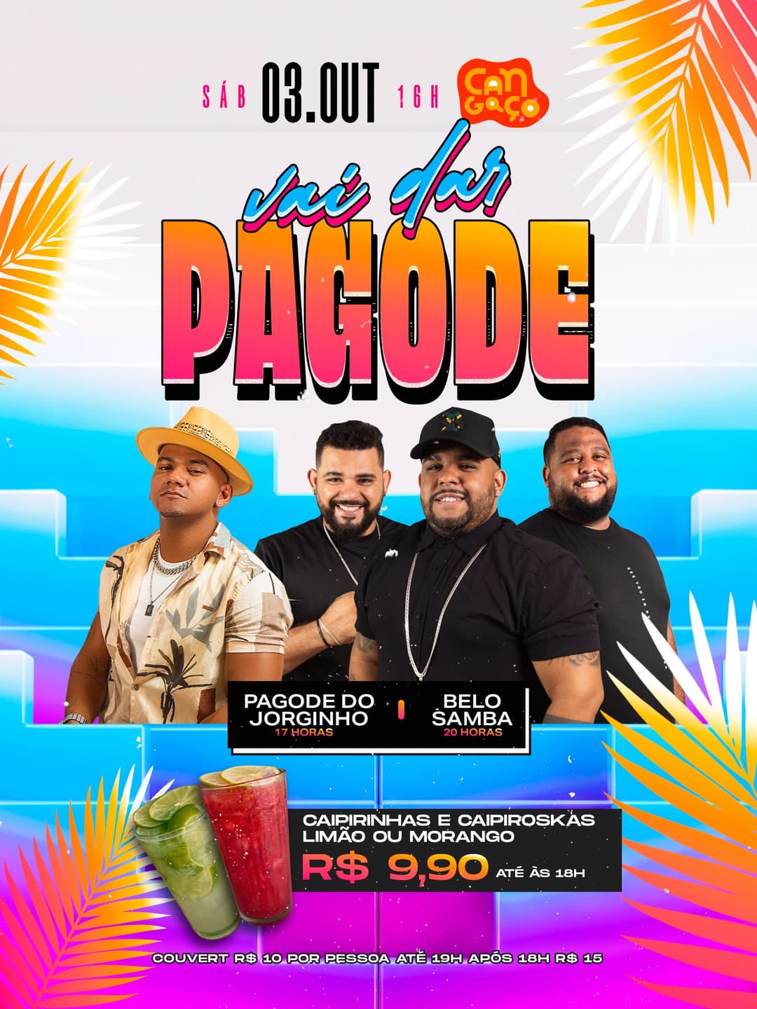 Flyer de Pagode do Jorginho e Belo Samba