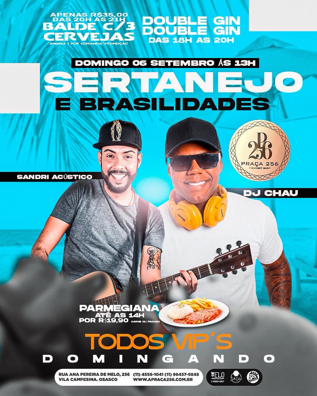 Flyer de Sandri Acústico e DJ Chau