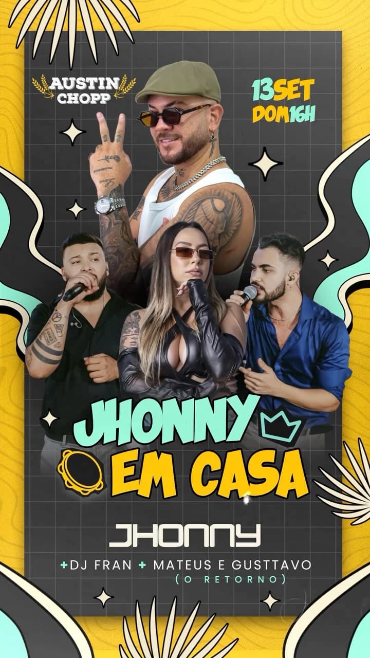 Flyer de Mateus & Gusttavo, DJ Fran e Jhonny