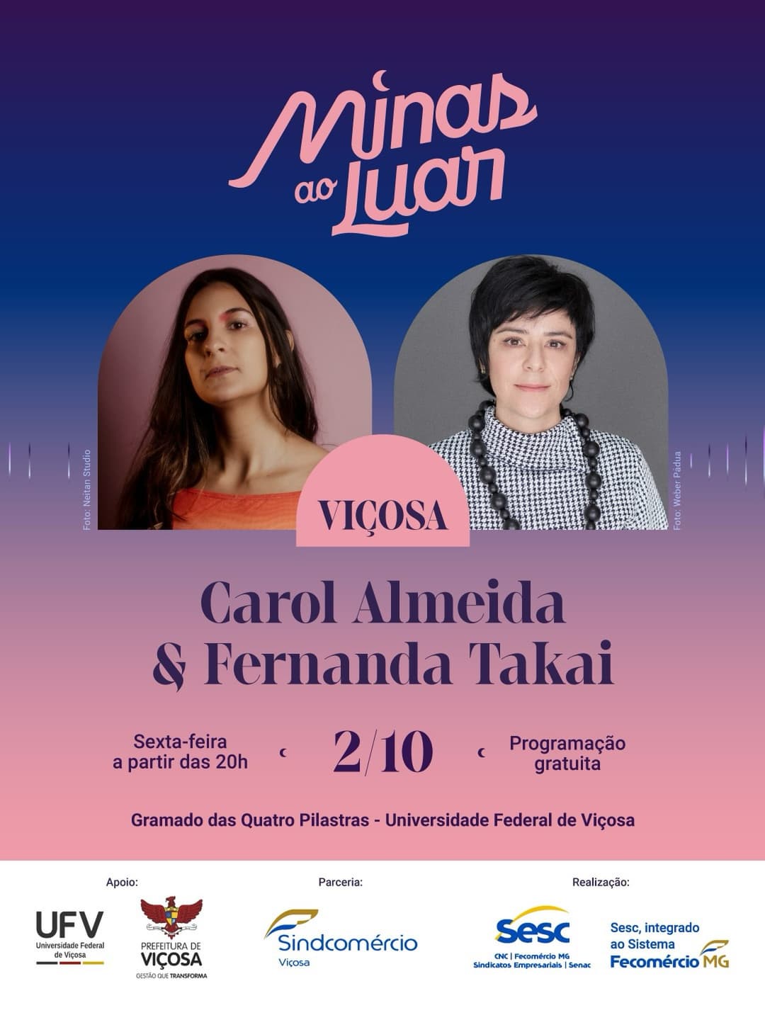 Flyer de Carol Almeida e Fernanda Takai
