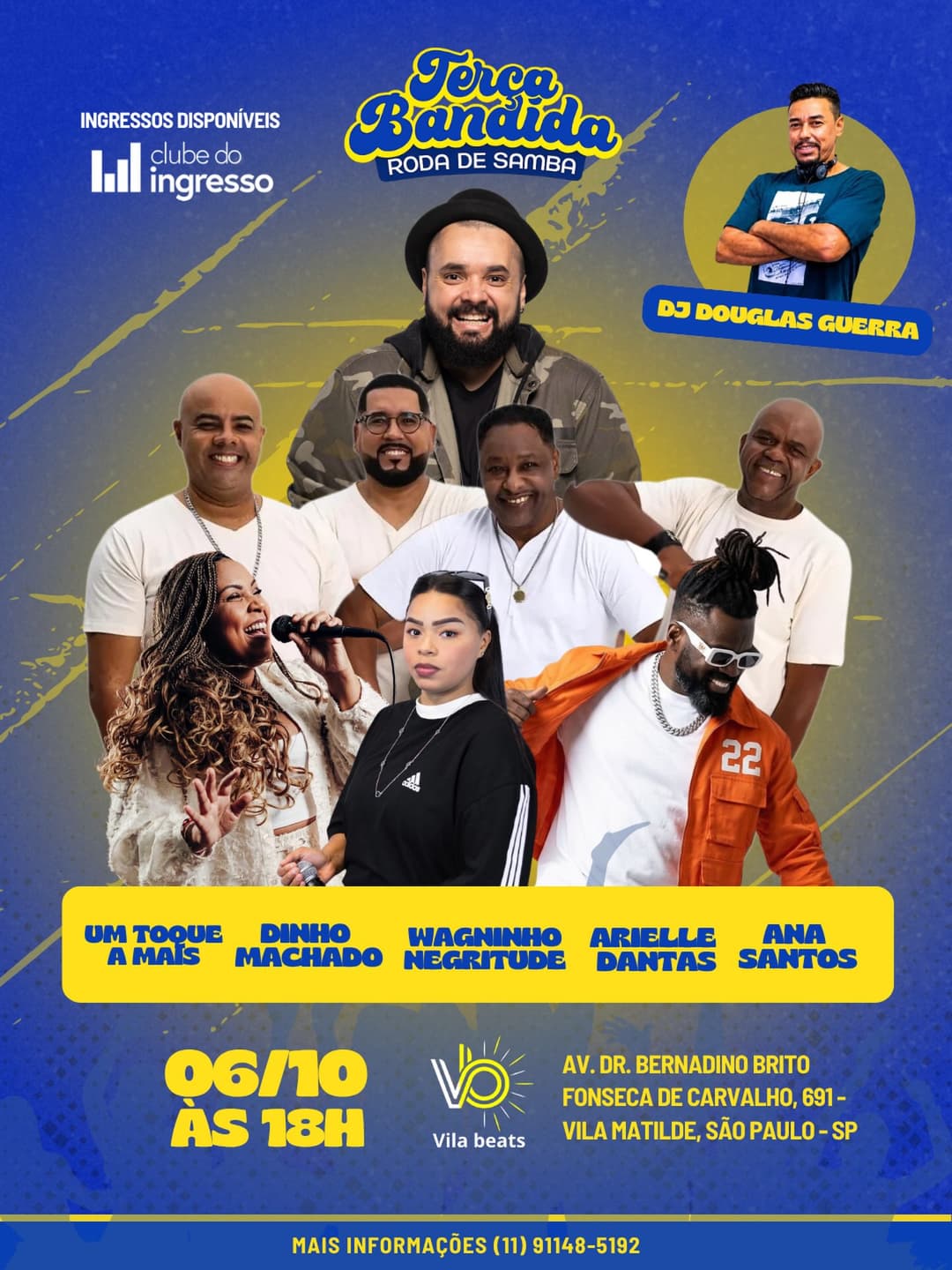 Flyer de Grupo Um Toque a Mais, Ana Santos e mais 4 artistas