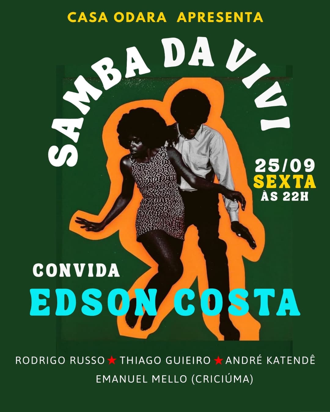 Flyer de Samba da Vivi e Edson Costa