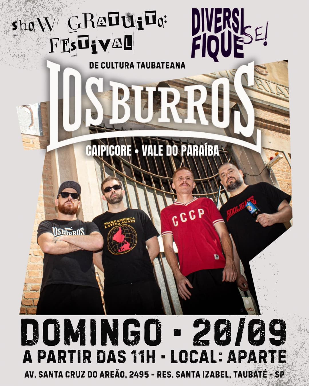 Flyer de Banda Los Burros, AOBA e raidefinitioun