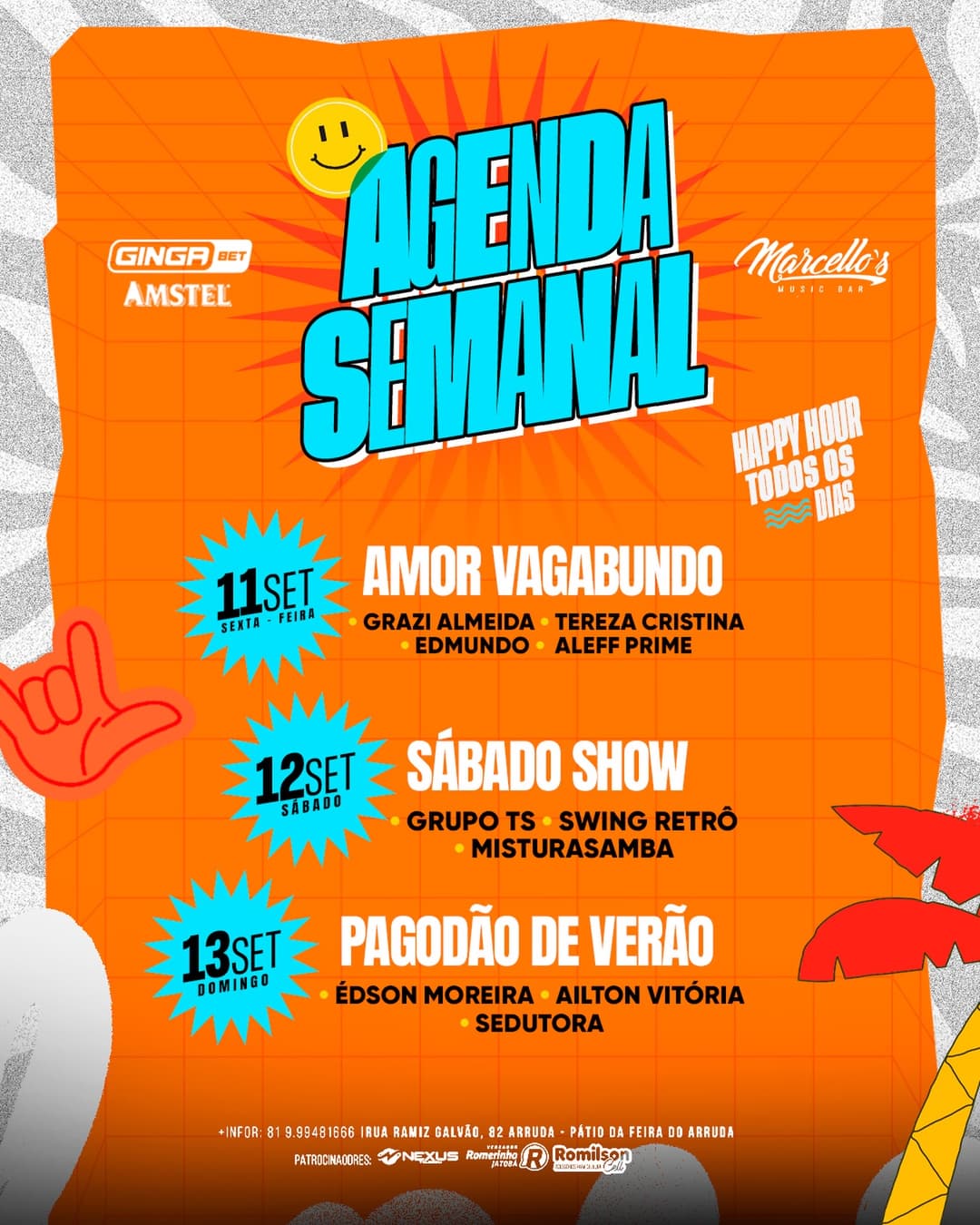 Flyer de Édson Moreira, Ailton Vitória e Sedutora