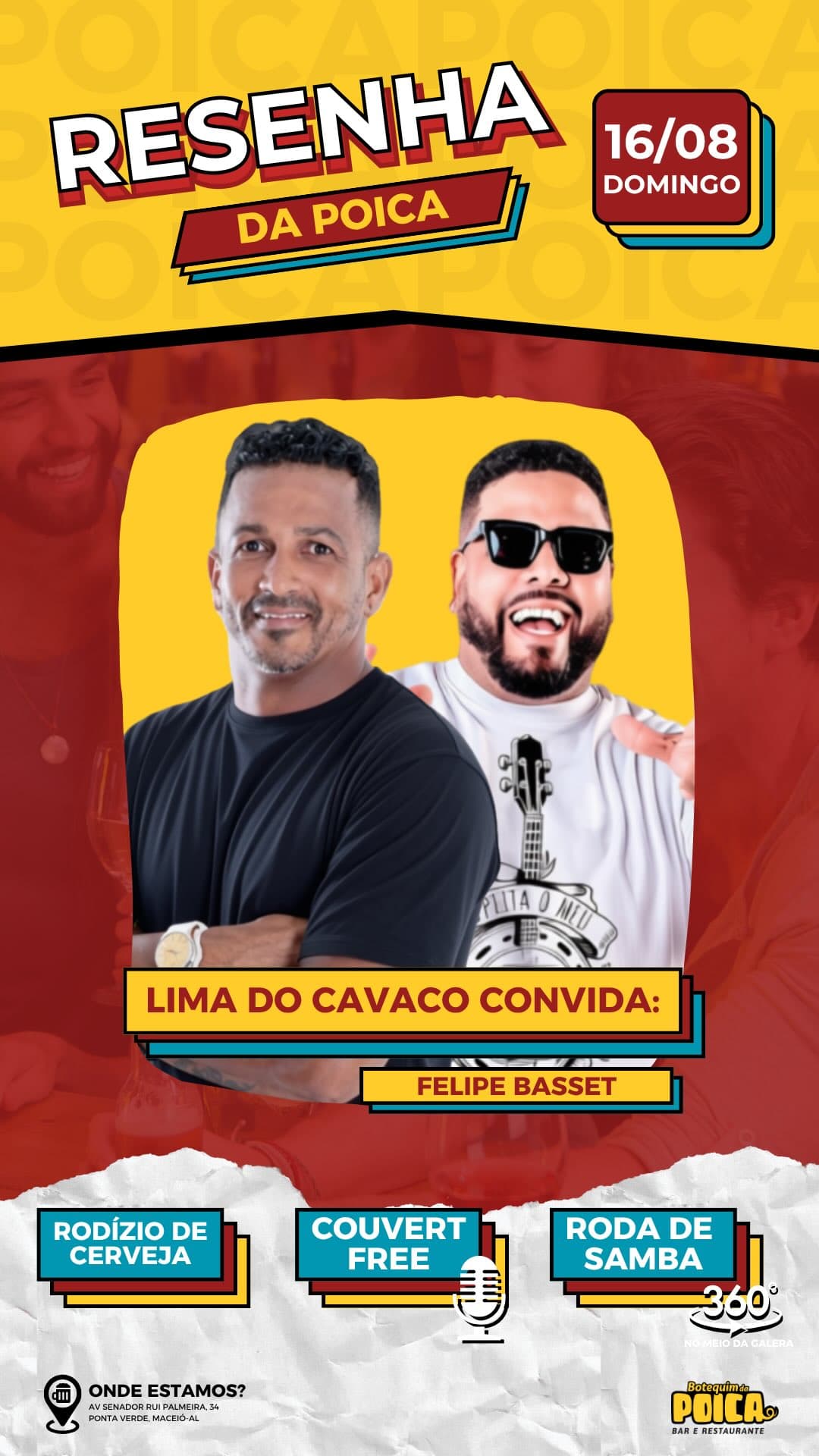 Flyer de resenha da Poica