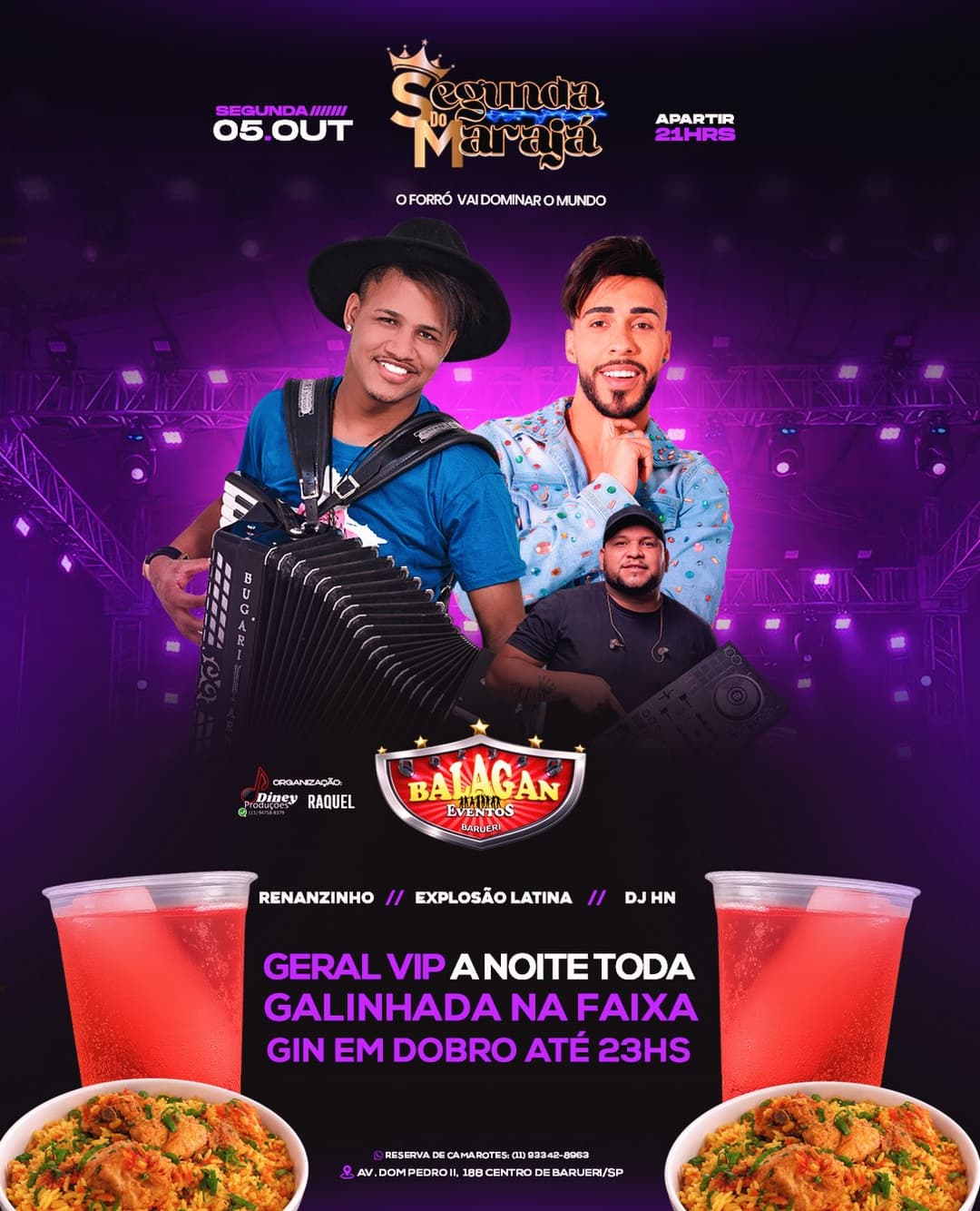 Flyer de Explosão Latina, Renanzinho e DJ HN