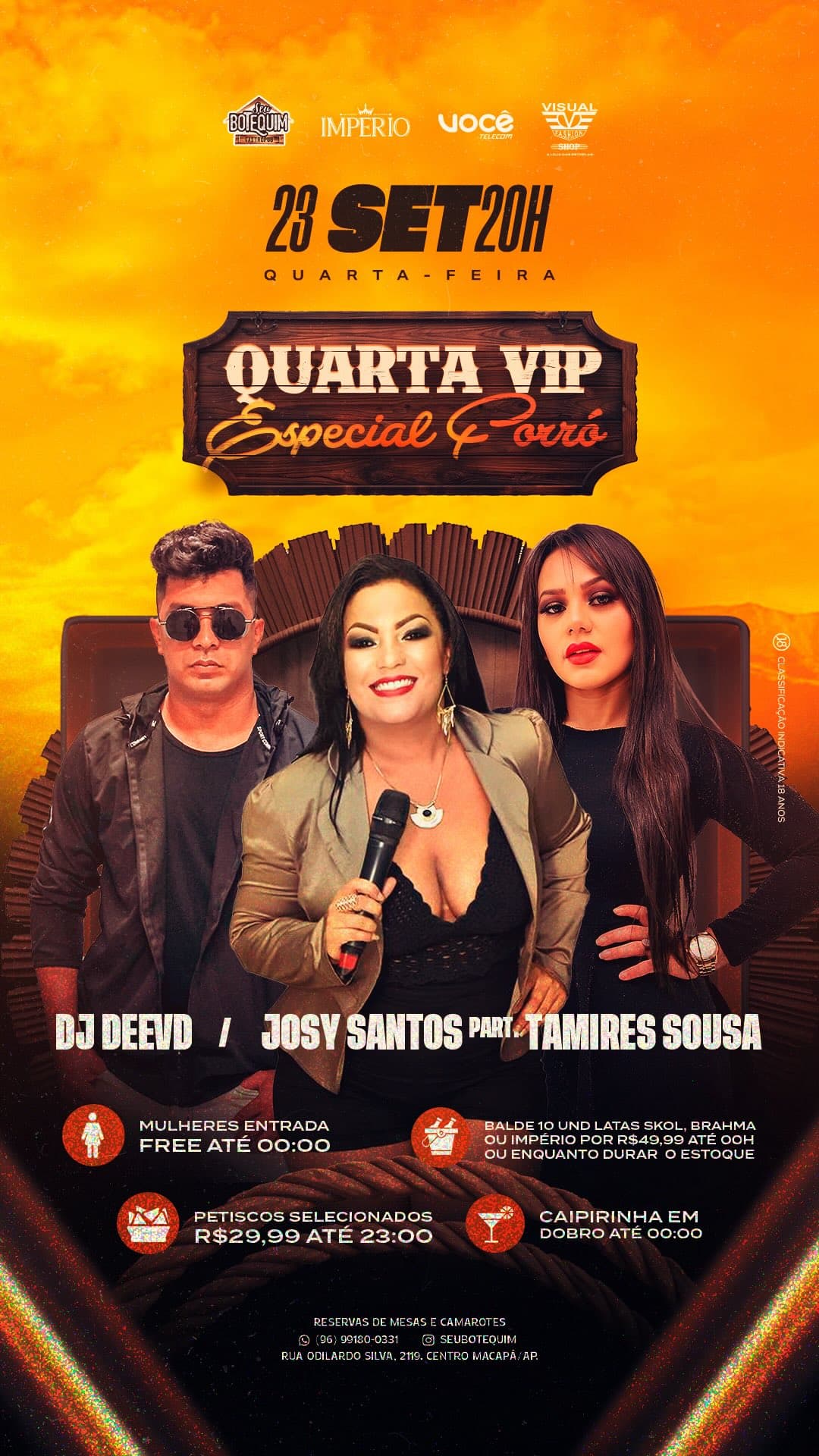 Flyer de Tamires Sousa, Josy Santos e DJ Deevd
