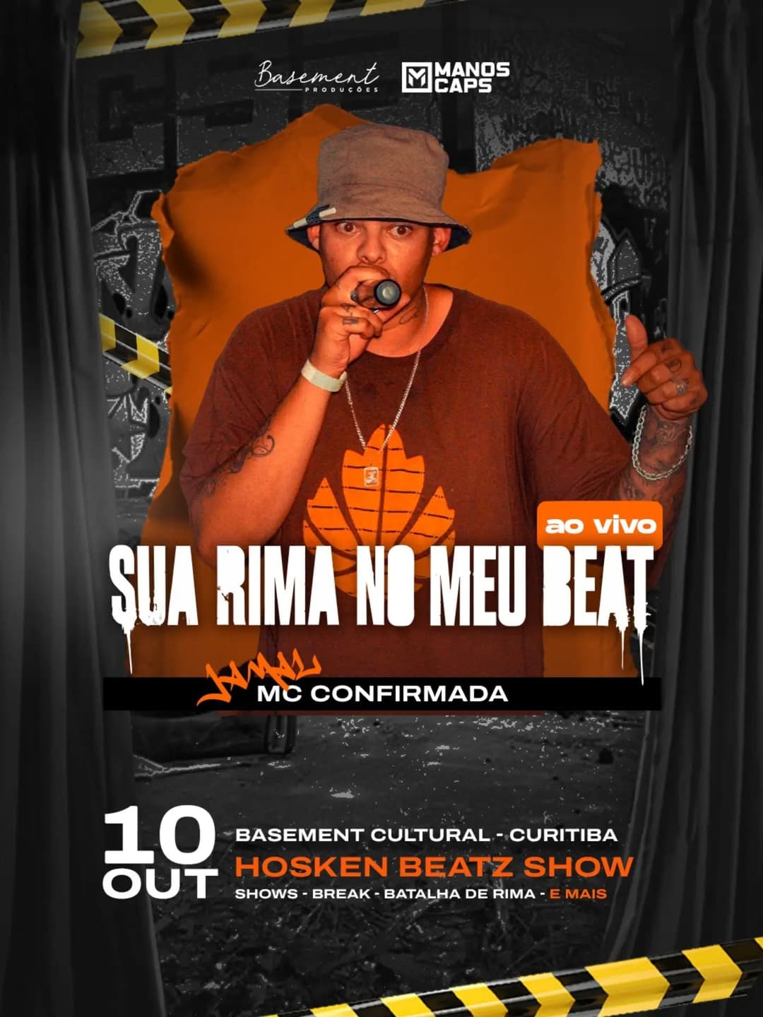 Flyer de MH, Amestiça, Jamal e Hosken Beatz